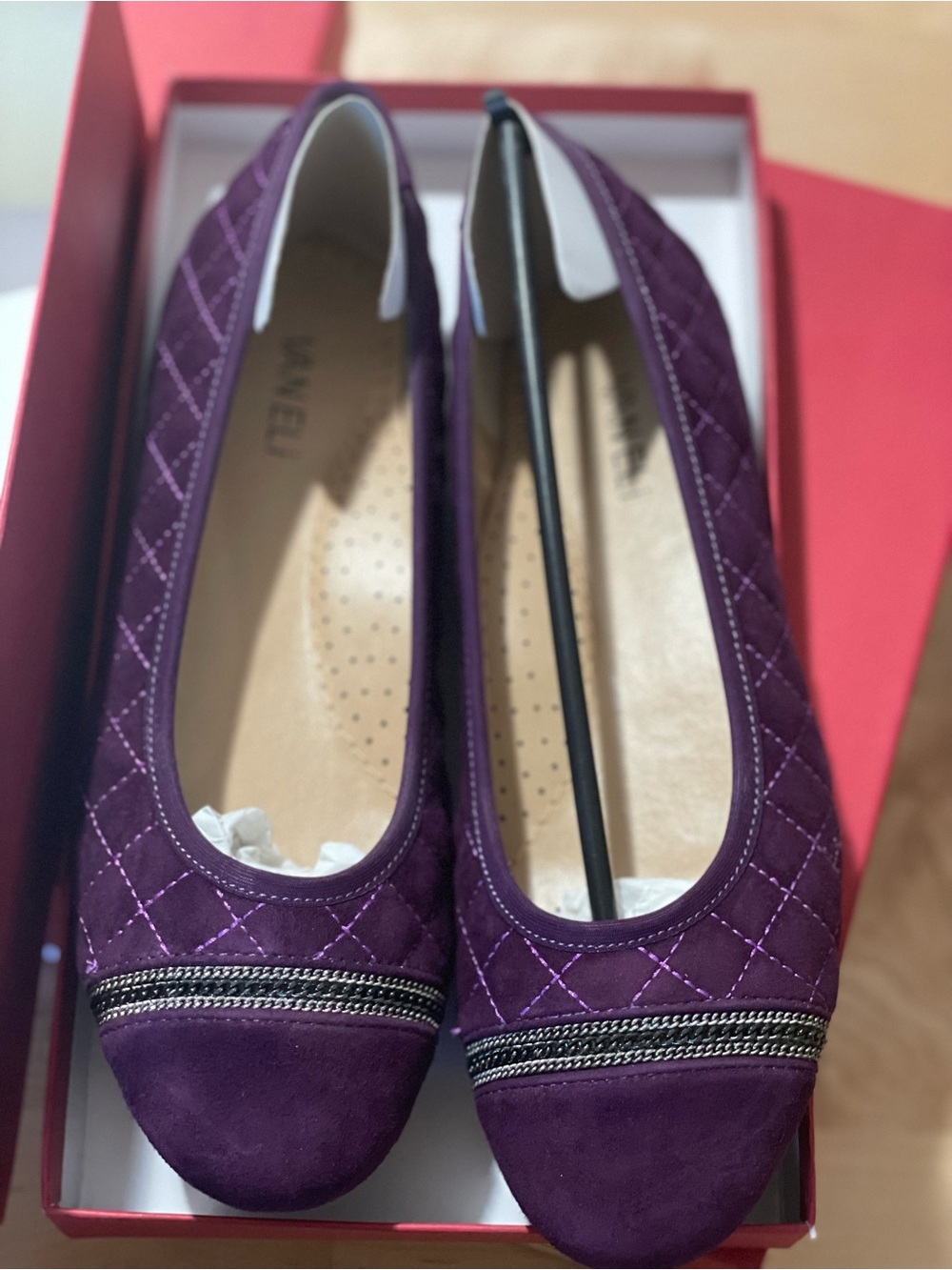 Van Eli Ballet Flats Purple Patent Leather Women’s Size 8M New in Box